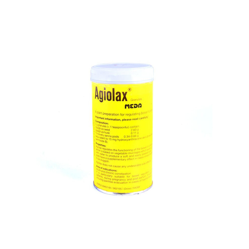 Agiolax Granules 250g Jar for Natural Constipation Relief, Fiber Supplement, Bowel Regularity, and Digestive Health