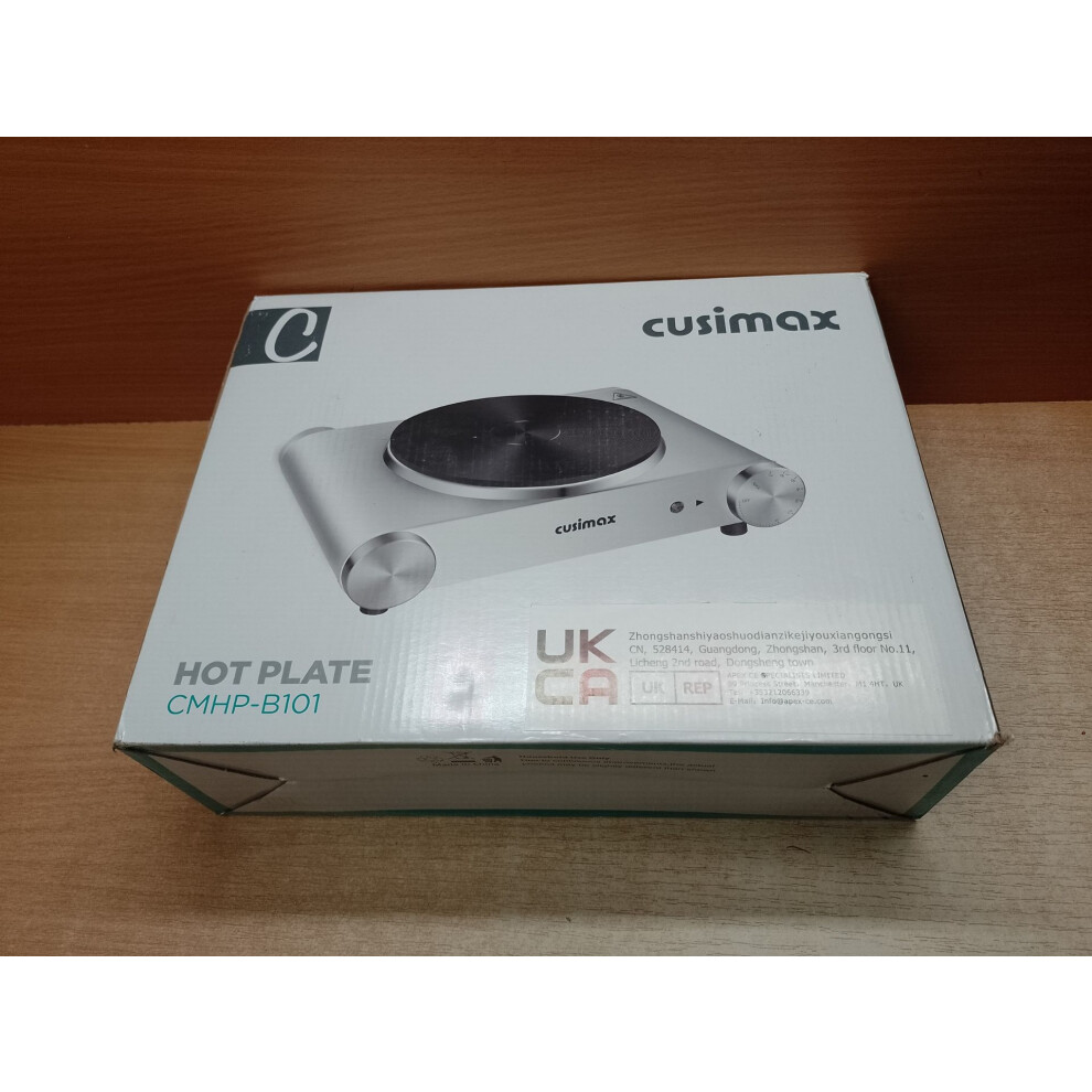 Hot Plate, CUSIMAX Portable Hob Electric Single Burner, 1500W Cast Iron