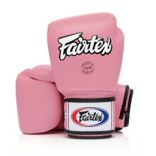 (10 oz) FAIRTEX BGV1 BLACK UNIVERSAL LEATHER BOXING GLOVES - PINK