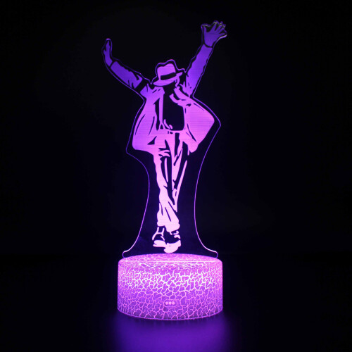 (Michael Jackson) Michael Jackson Dancing Figure Led Night Light 3d Bedroom Remoter Control Mode