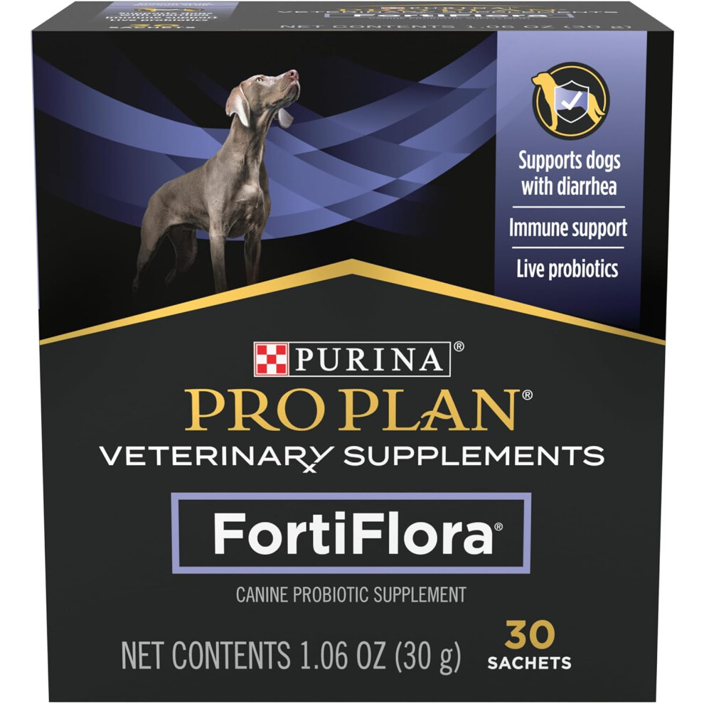 Purina Pro Plan Veterinary Supplements FortiFlora Dog Probiotic Supplement, Canine Nutritional Supplement - 30 Ct. Box