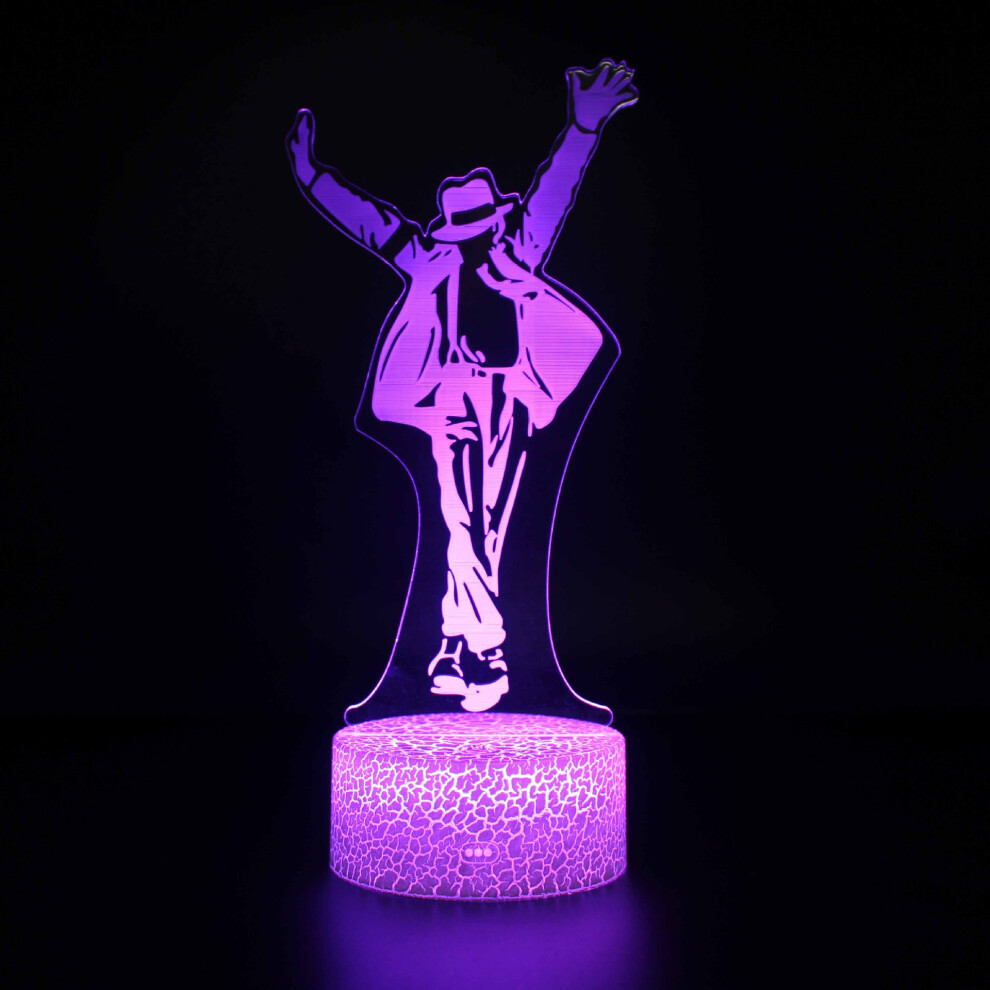 (Michael Jackson) Jackson Michael Dancing Figure Led Night Light 3d Bedroom Remoter Control Mode