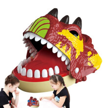 (Blue) Bite Game Teeth Toys Tricky Dinosaur Biting Toys Dentist Game Dinosaur Interaction Toy Pressing Teeth Action Enhance Hand-Eye