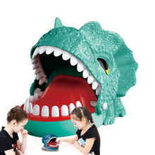 (Red) Bite Game Teeth Toys Tricky Dinosaur Biting Toys Dentist Game Dinosaur Interaction Toy Pressing Teeth Action Enhance Hand-Eye
