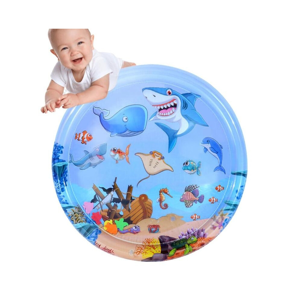 (shark) Water Playmat Large Sensory Play Mat Inflatable Visual Stimulation Portable Water Playmat For Promotes Motor & Sensory
