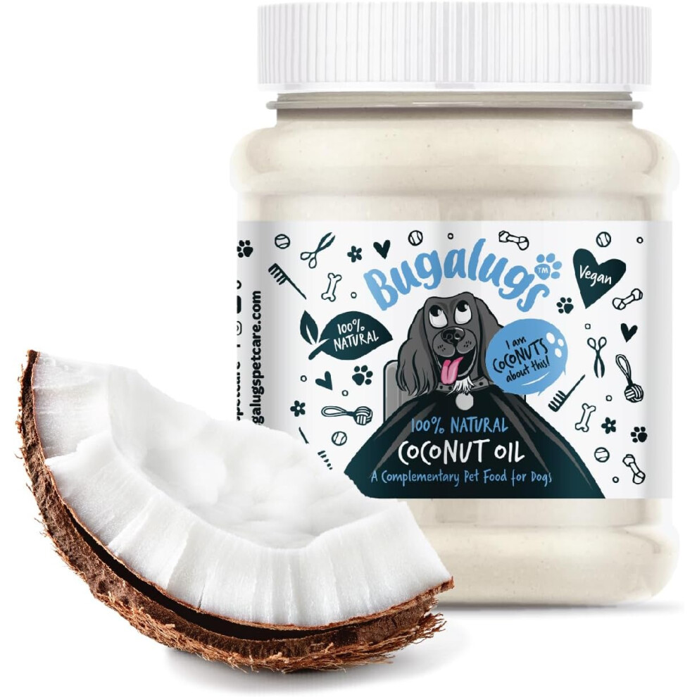 Bugalugs 100% Natural Coconut Oil for Dogs 340g Dog Food Treat & Supplement