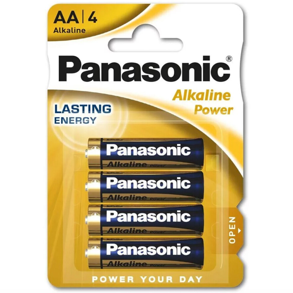 PANASONIC Alkaline Power Batteries 4 x AA 1.5V SIZE LR6 Cell Battery