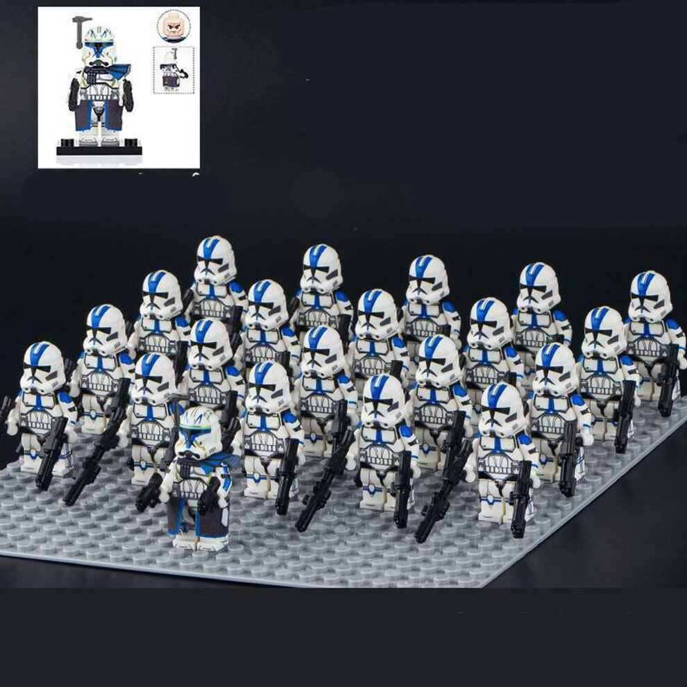 21Pcs/Set Star Wars 501st Clone Troopers Rex Minifigures Set Fit Lego