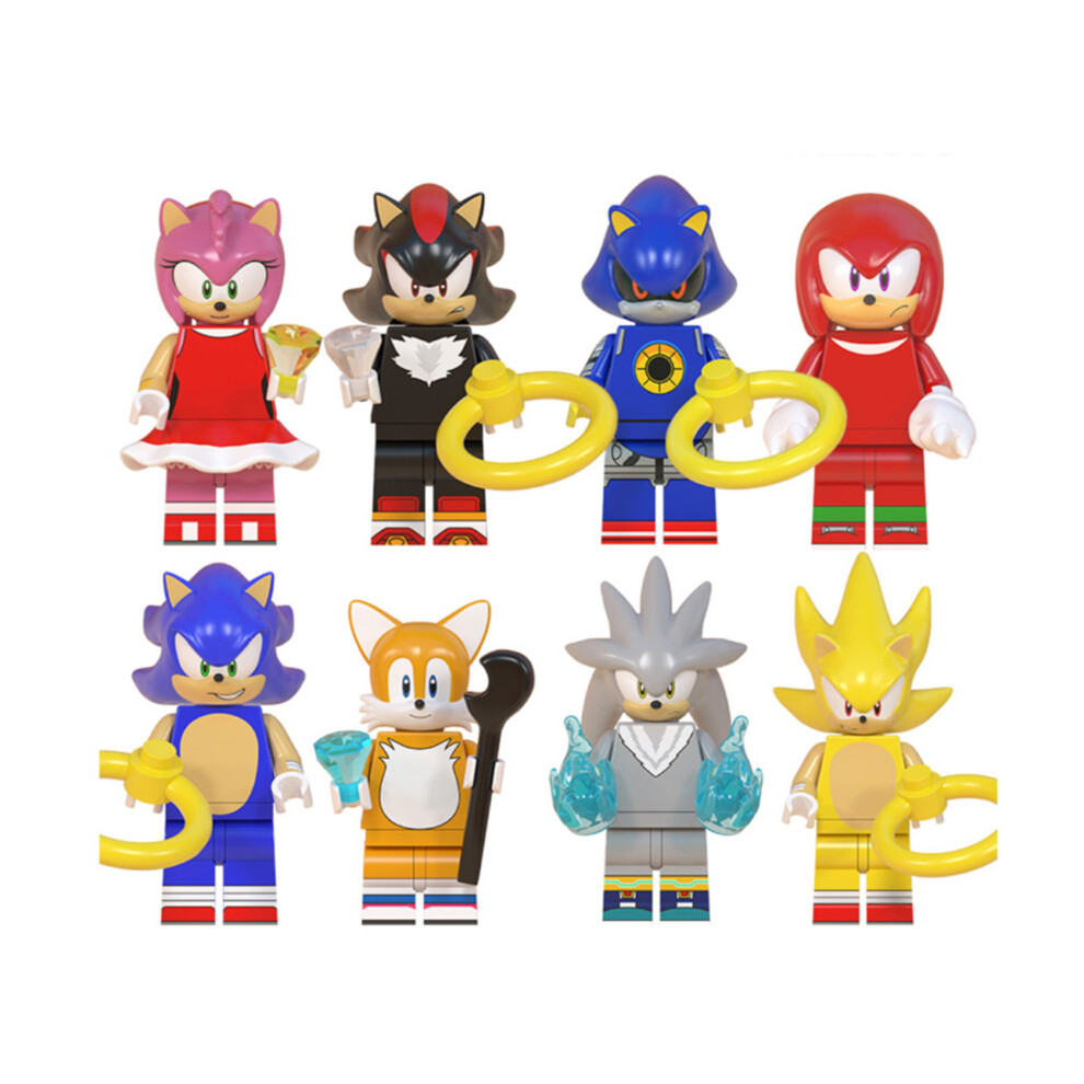 8Pcs Sonic The Hedgehog Minifigure Fit Lego Kid Toy Collection Buildings