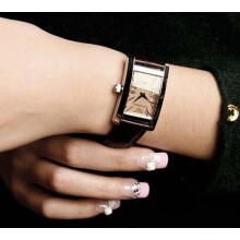 Emporio Armani Women Watch AR0155 Brown Leather Beige Dial Silver Case