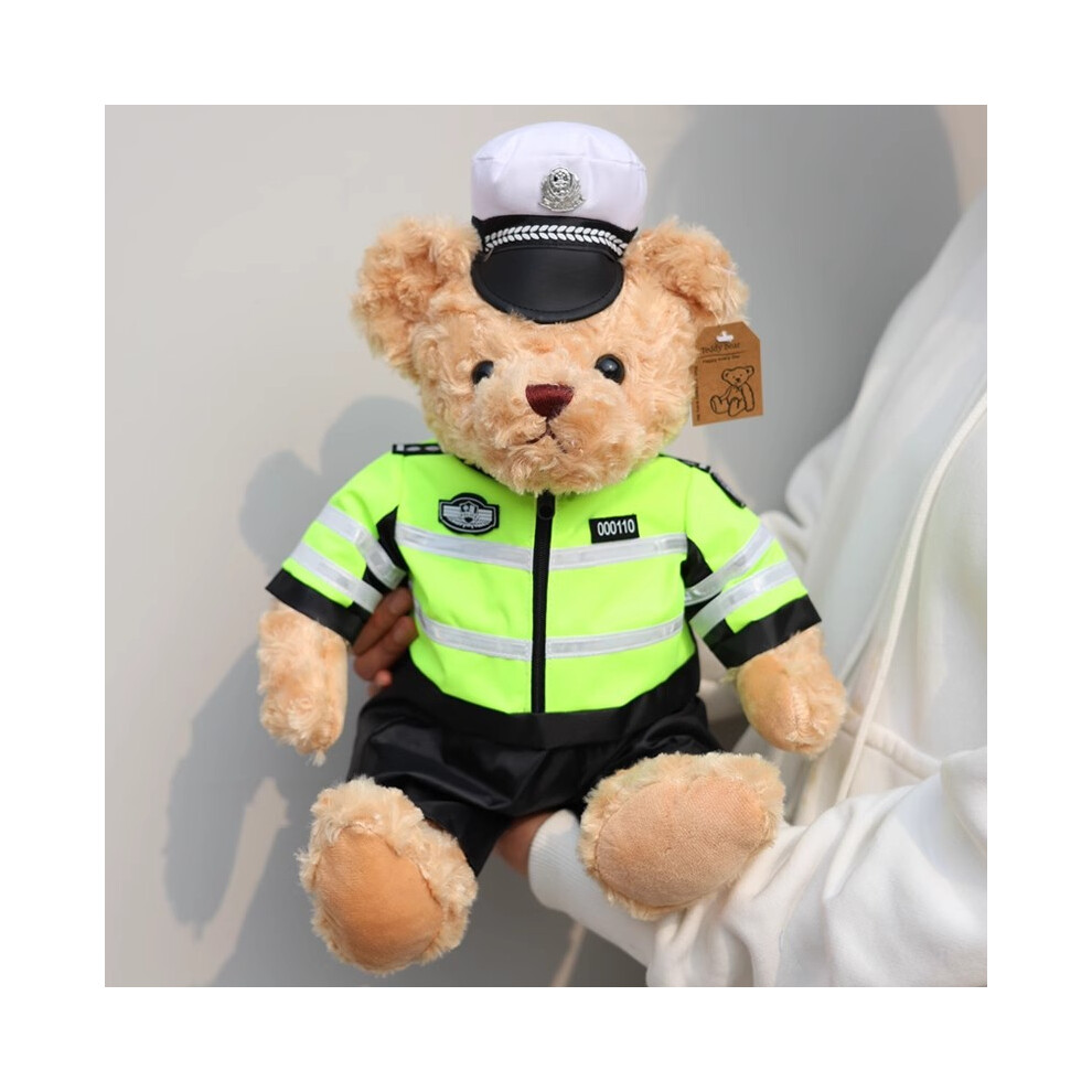 (Green) Bear Teddy Firemen Traffic Police Stuffed Toy Throw Pillow Girls Birthday Gift