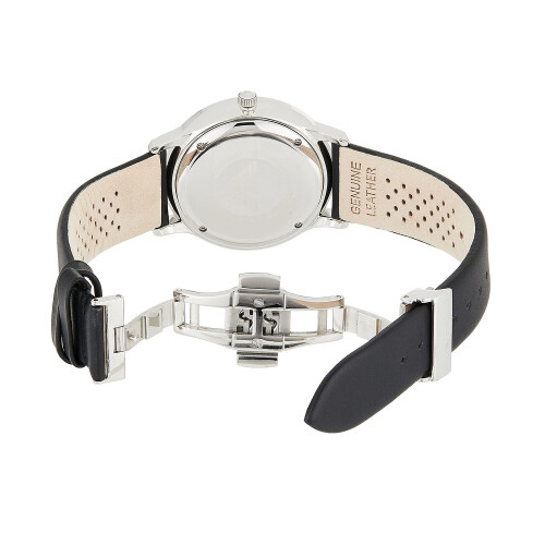 Armani Armani Men's Watch AR0382 Black Leather Strap Black Dial Silver Case 2