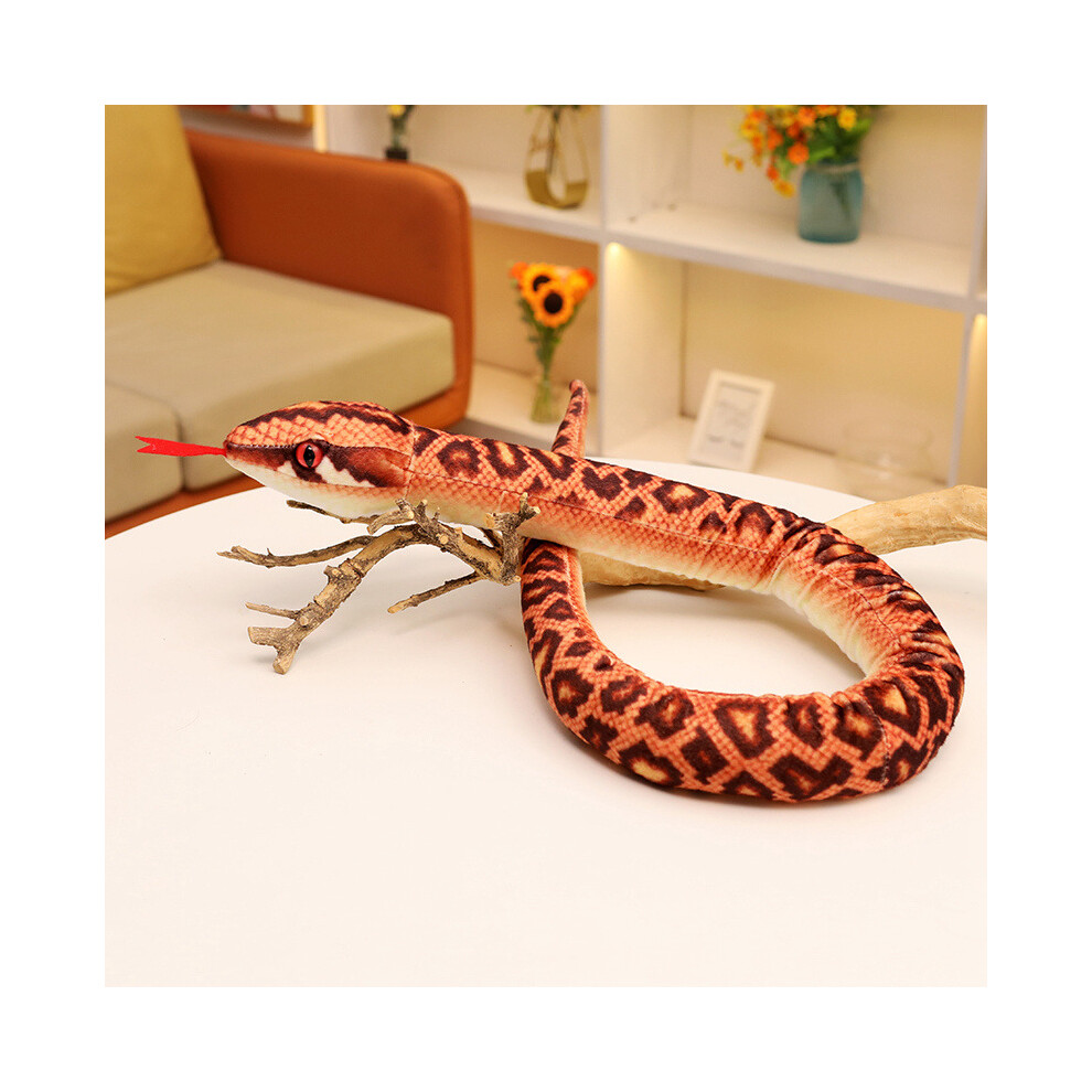 (Orange) Simulation Animal Head Snake Plush Toy Prank Studio Photo Layout Props Gift