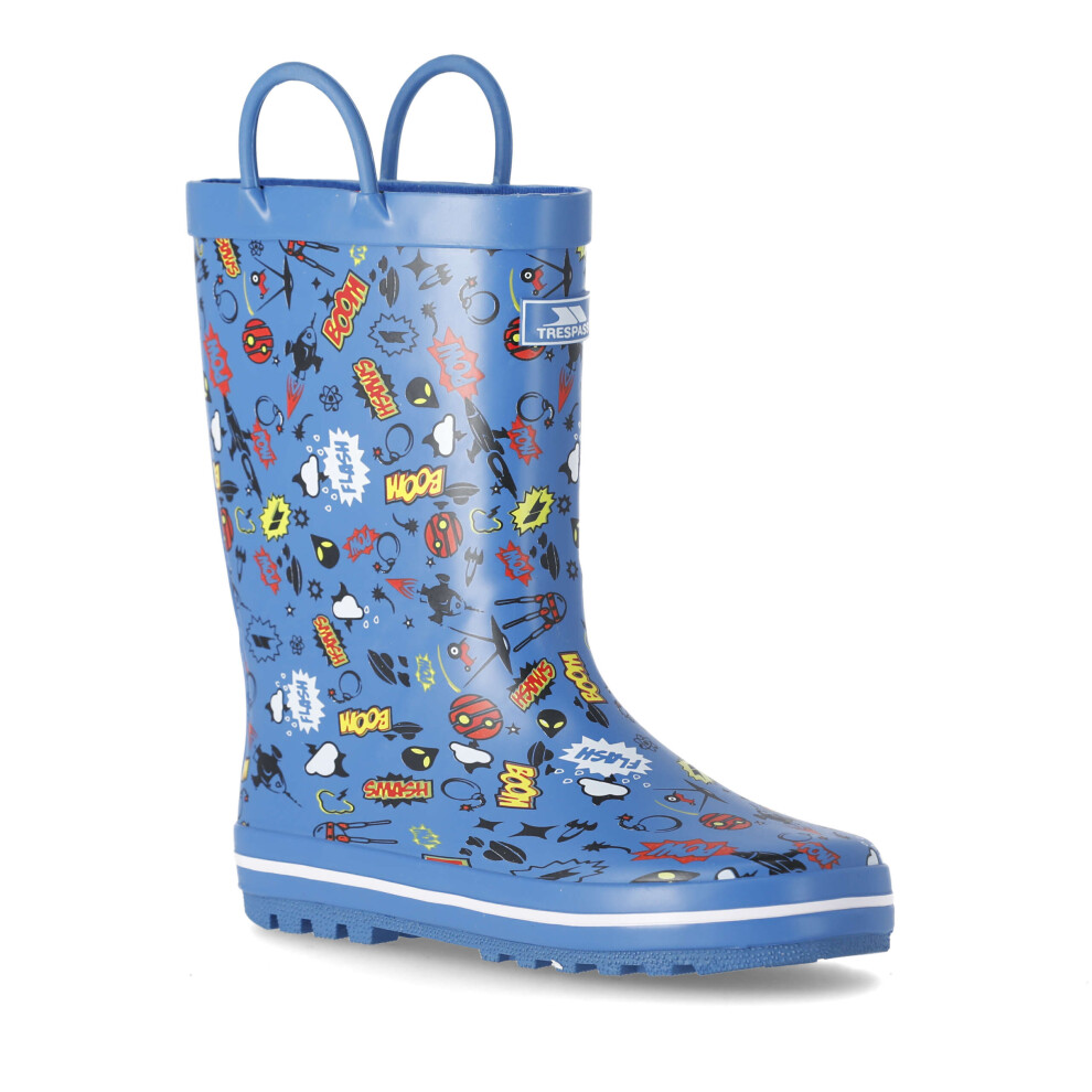 (12, Comic Blue) Trespass Kids Wellies Apolloton