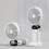 (White) 1pc Rechargeable Handheld Mini Fan with 5 Speeds and LED Display 1