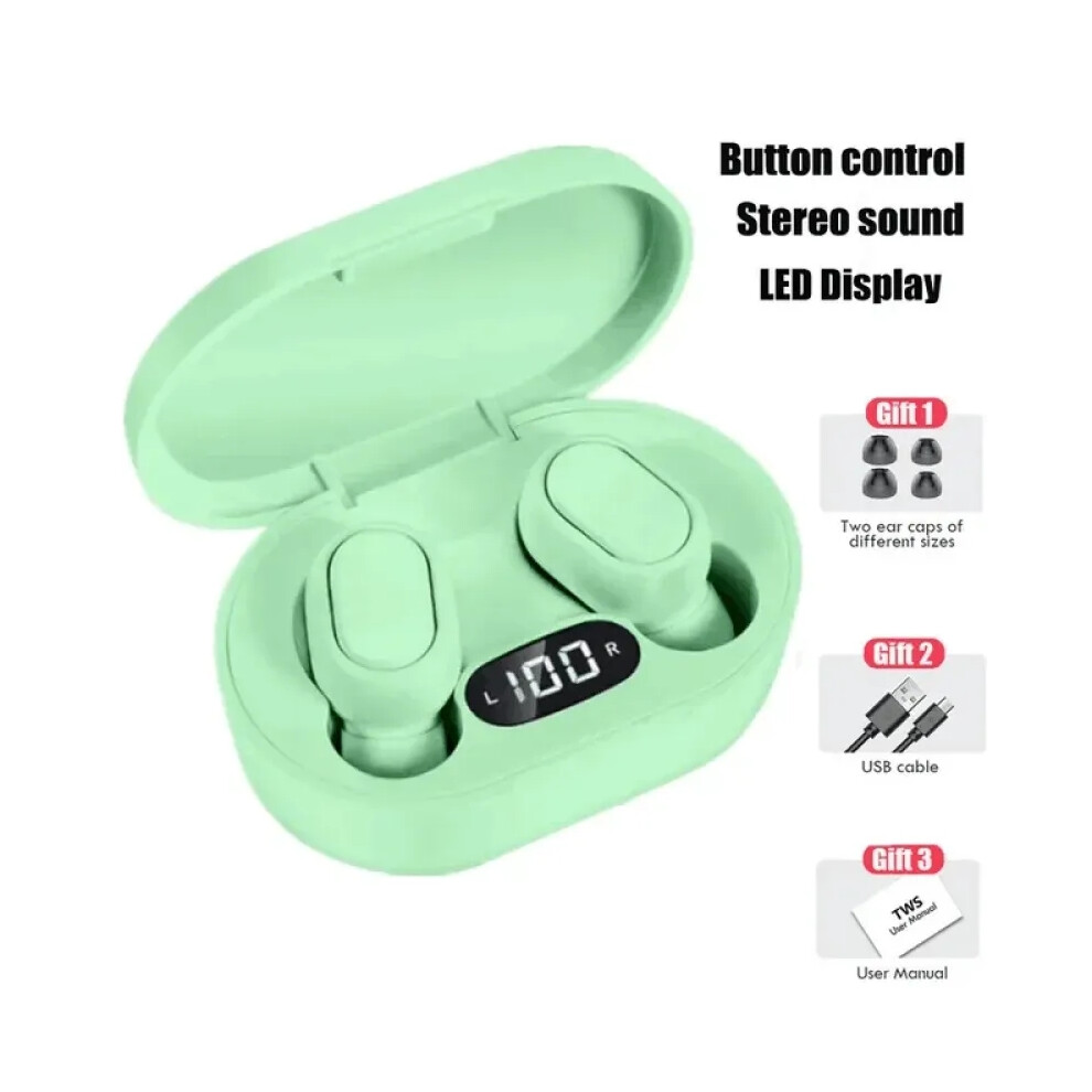 (Green) E7s Tws Wireless Headphones 5.0 Bluetooth Earphones Hifi Lossless Sound Headsets Sport Waterproof Earbuds For All Smartphones Green 7322537774678