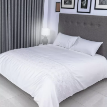 Flax Linen Adora Design Duvet Cover set White - Double