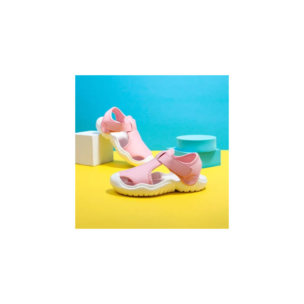 (Pink, UK 5 Infant) Boys Girls Closed Toe Sandals Summer Lightweight Trainers Kid Comfort Shoes Size