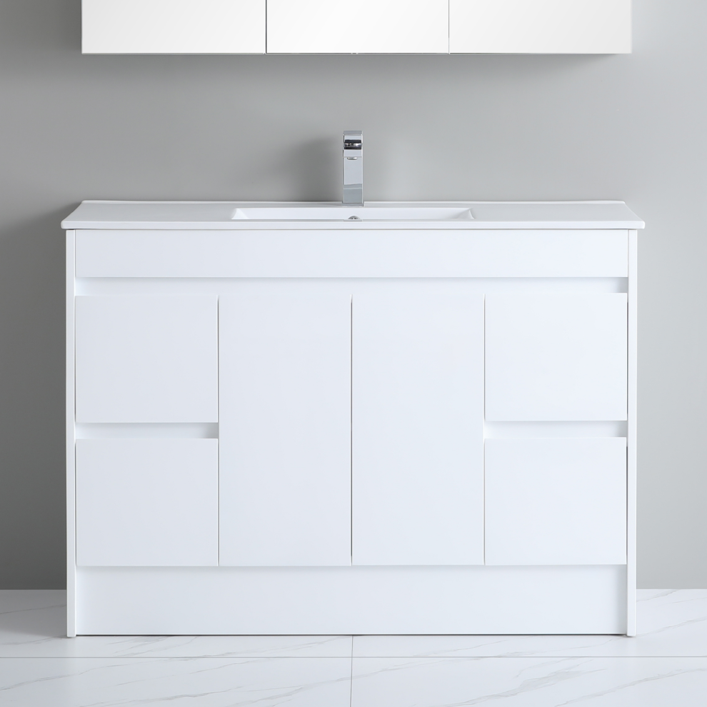 1200mm Bathroom Vanity Unit & Basin Sink Floor stading Cabinet White