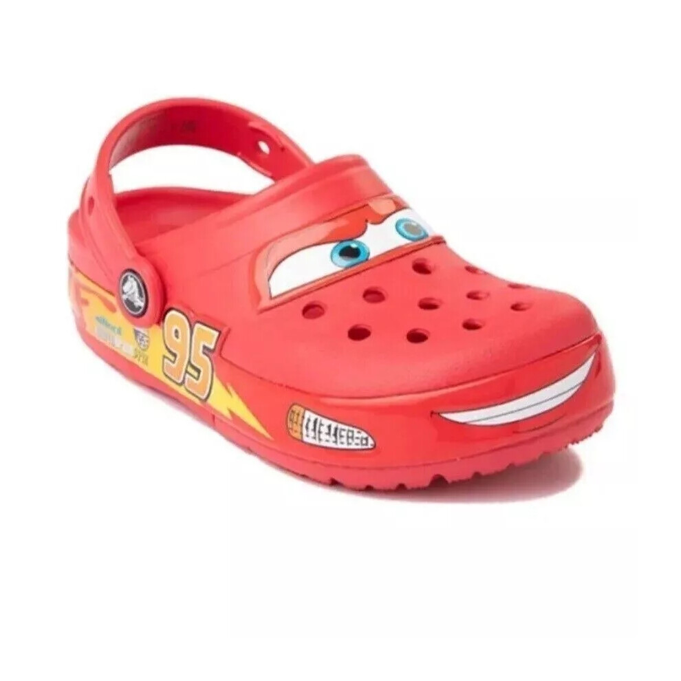 (M7/W9) Brand New Crocs Red Slippers Mcqueen Clog Cars Size Men Women ...