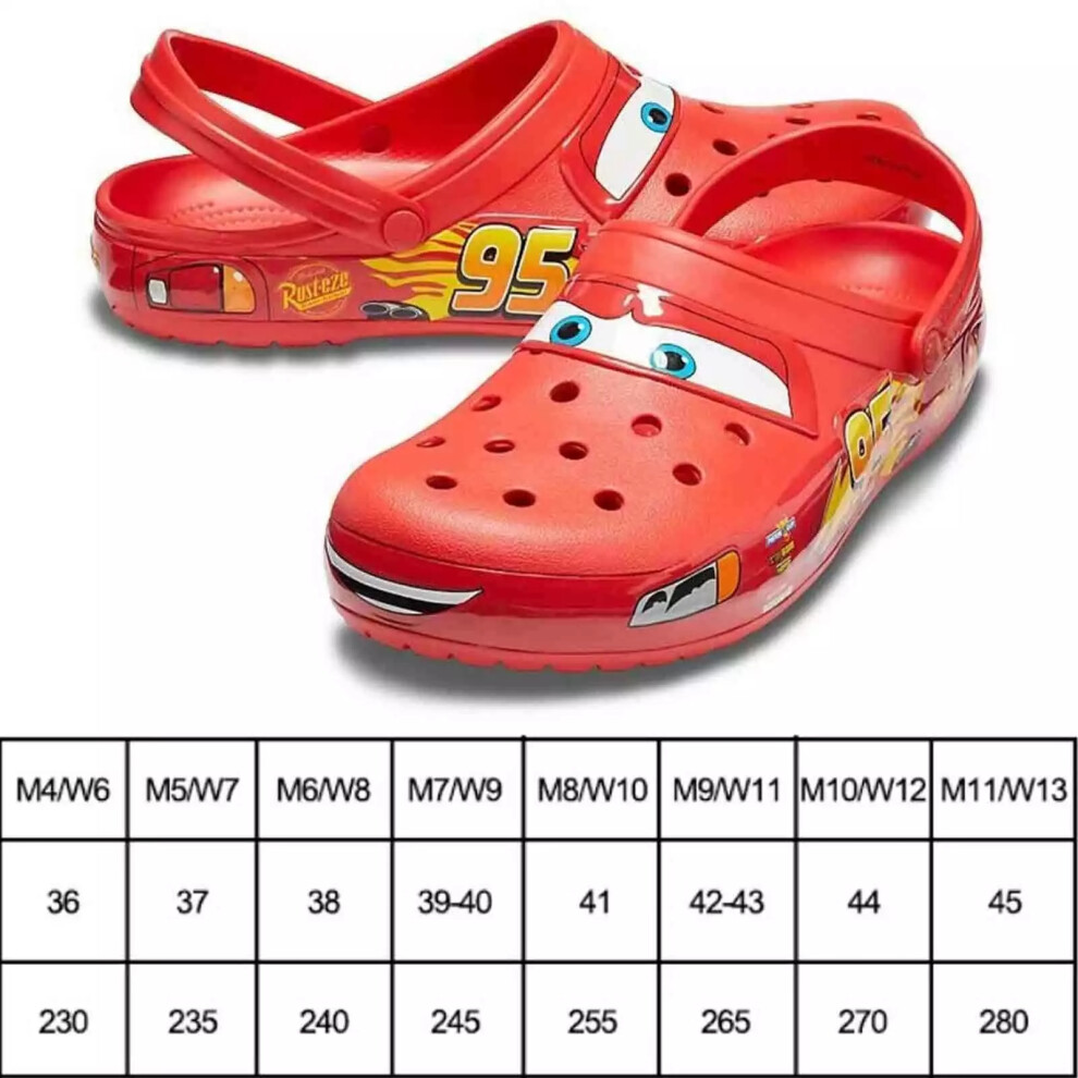 M12 Brand New Crocs Red Slippers Mcqueen Clog Cars Size Men Women Shoes Summer Beach on OnBuy