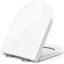 Toilet Seat Soft Close D shape ToiletSeat Top FixingQuick Realease Toilet Seat Easy Cleaning Sturdy Anti-Bacterial UF Materials
