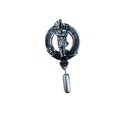 Scottish Piper Clan Crest Pewter Cap Lapel Tie Pin