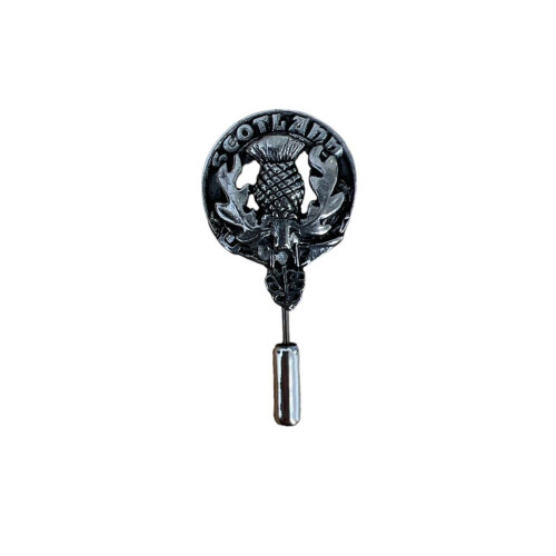 Scottish Thistle Clan Crest Pewter Cap Lapel Tie Pin