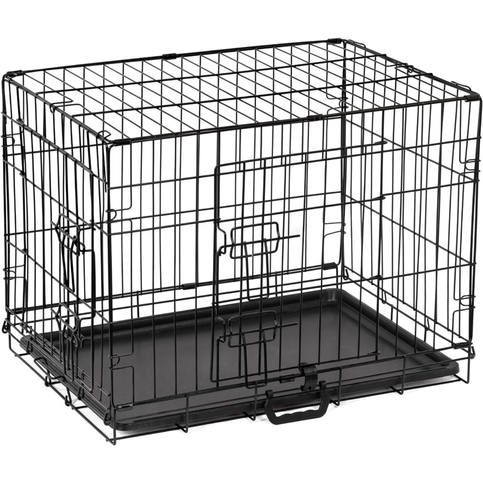 (Medium (30")) Dog Crate Extra Large Puppy Pet with Removal Tray & 2 Doors Folding Cage Train