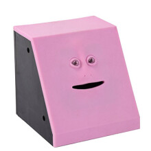 (Flat Pink) Face Piggy Bank Sensing Money Eating Monkey Mouth Can Move Childrens Gifts