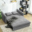 Homcom HOMCOM 2 Seater Sofa Bed Convertible Bed Settee w/ 2 Cushions Storage Light Grey 5