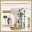 PawHut PawHut Floor To Ceiling Cat Tree 6-Tier with Scratch Post Bed Hammock Grey 4