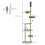 PawHut PawHut Floor To Ceiling Cat Tree 6-Tier with Scratch Post Bed Hammock Grey 2