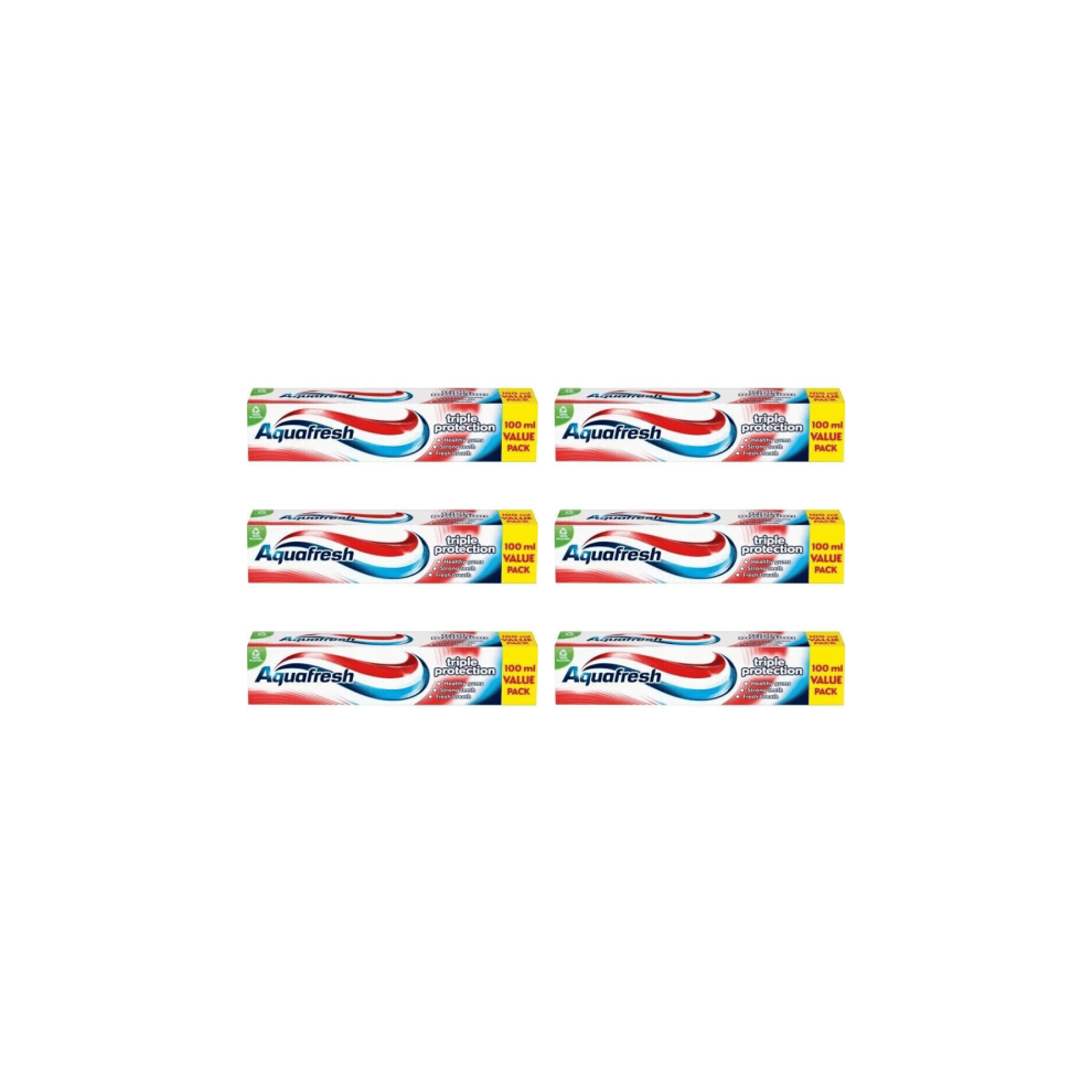 Aquafresh Triple Protection Toothpaste 100ml - Pack of 6