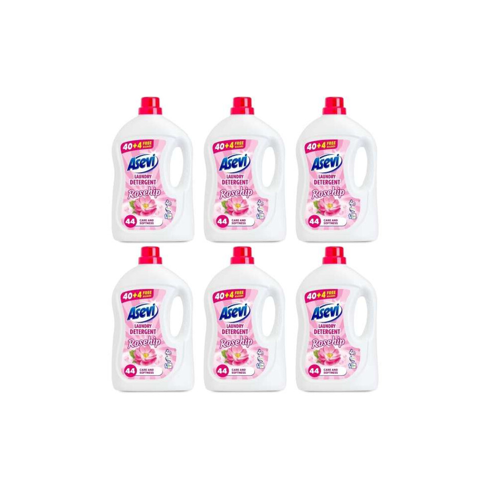 Asevi Laundry Liquid Detergent Rosehip 44 Washes 2376ml - Pack Of 6