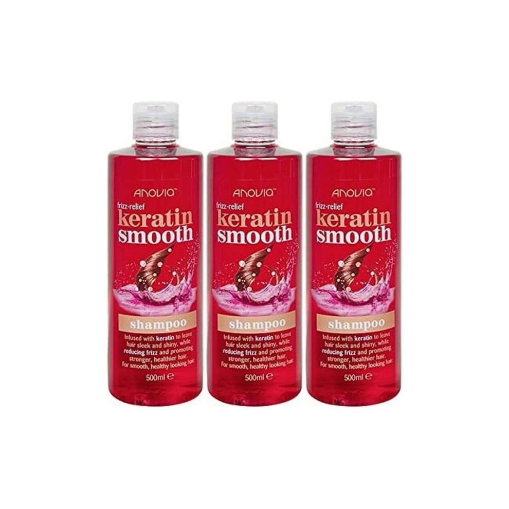 Anovia Shampoo Frizz Relief Keratin Smooth 500ml - Pack of 3