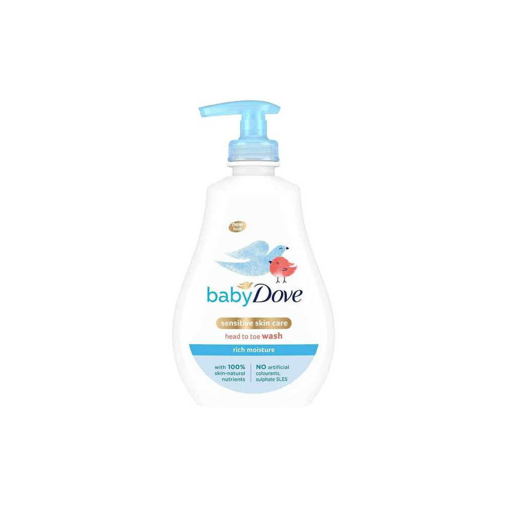 Baby Dove Head To Toe Wash Sensitive Skin Care Rich Moisture 400ml