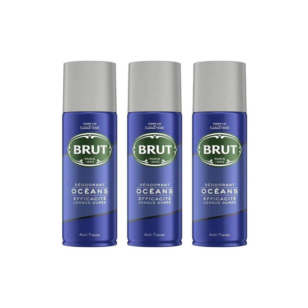 Brut Deodorant Oceans 200ml - Pack of 3