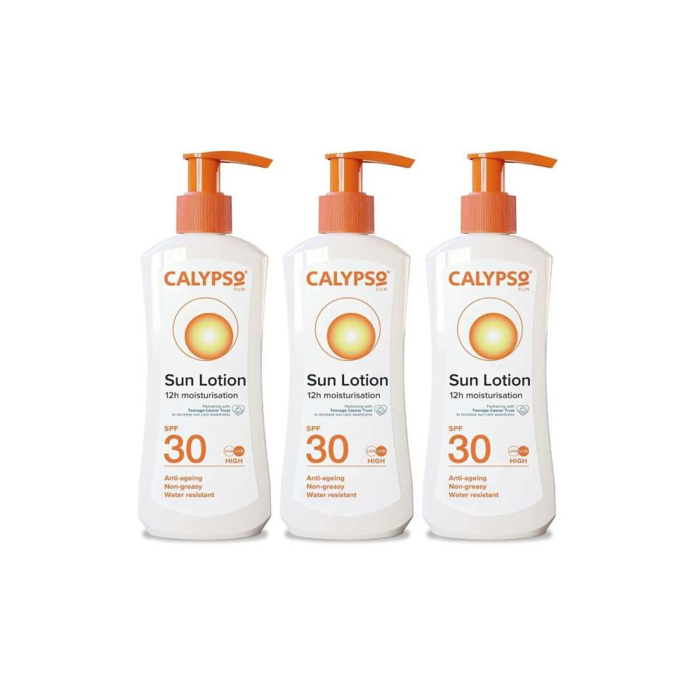 Calypso Sun Lotion SPF30 Anti Ageing & Water Resistant 200ML - Pack of 3