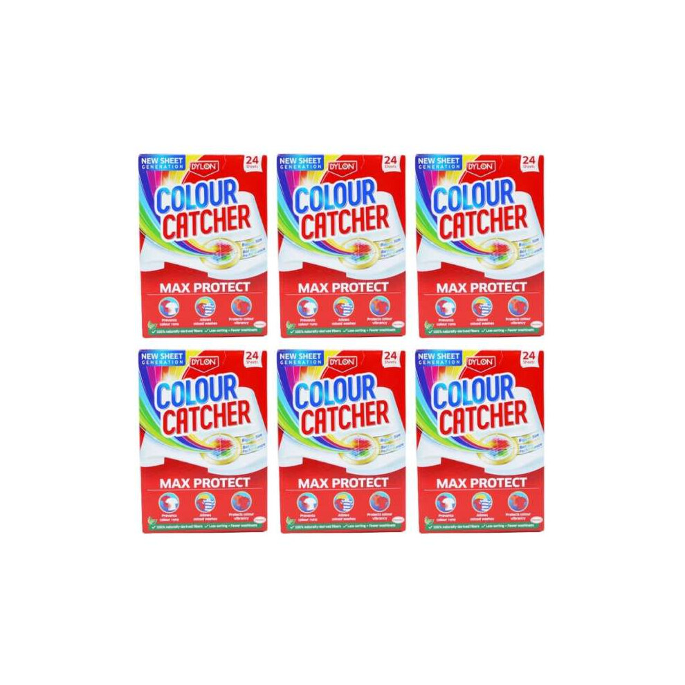 Dylon Colour Catcher Max Protect Laundry Sheets 24 Sheets - Pack of 6