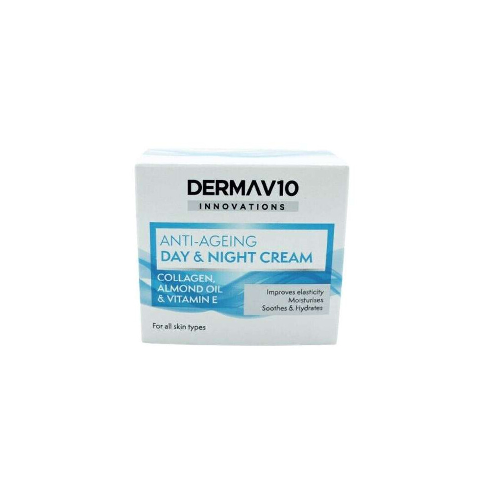 Derma V10 Day & Night Cream Anti-Ageing Collagen Almond Oil & Vitamin E 50ml