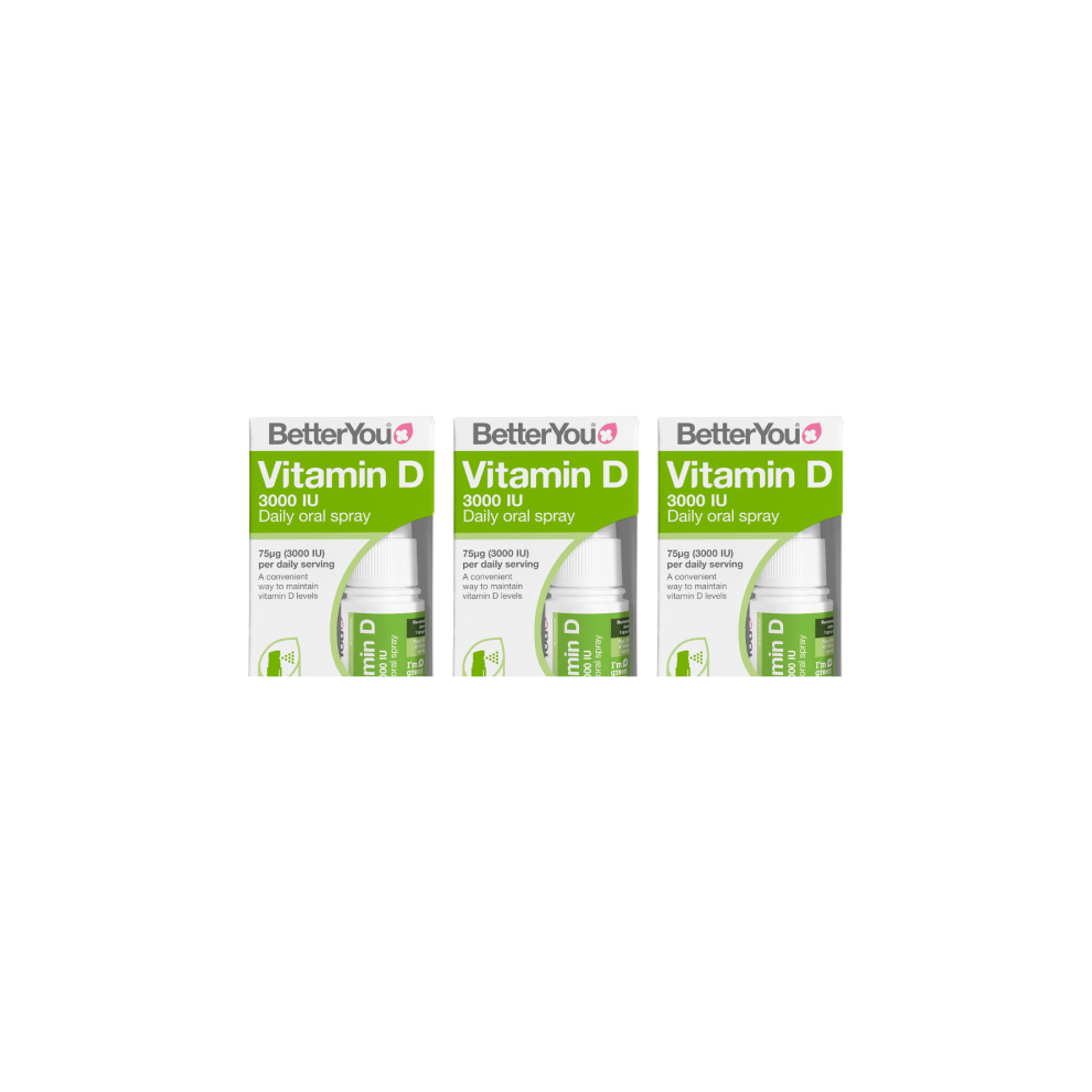 BetterYou Vitamin D 3000 IU Daily Oral Spray 15ml - Pack of 3
