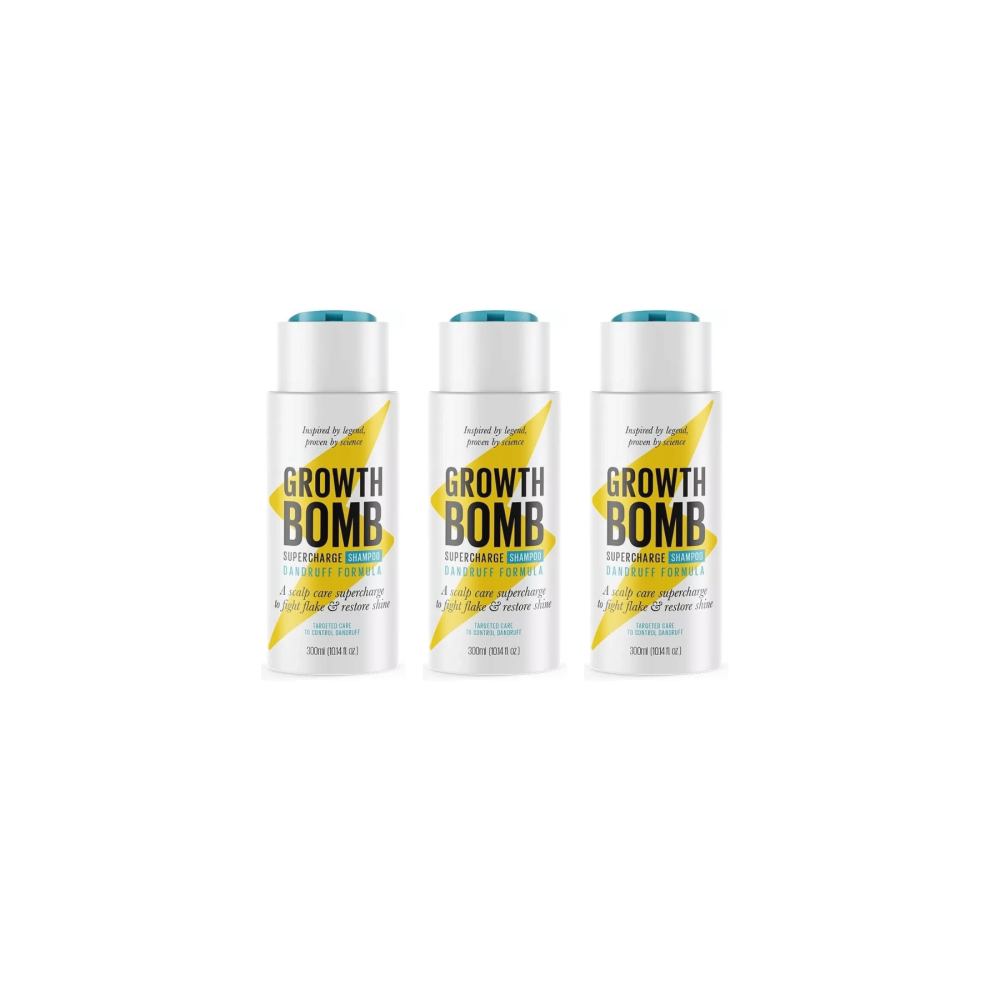 Growth Bomb Supercharge Dandruff Shampoo 300ml - Pack of 3