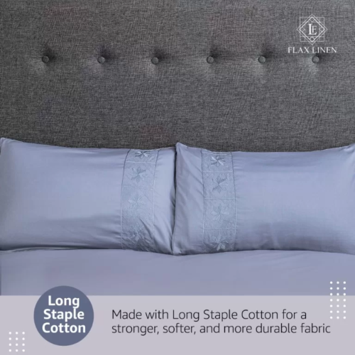 Flax Linen Bella Design Duvet Cover set Silver (Double ) 1