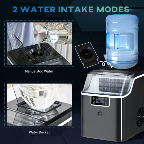 Homcom HOMCOM Counter Top Ice Maker Machine with Adjustable Cube Size Scoop Black 2