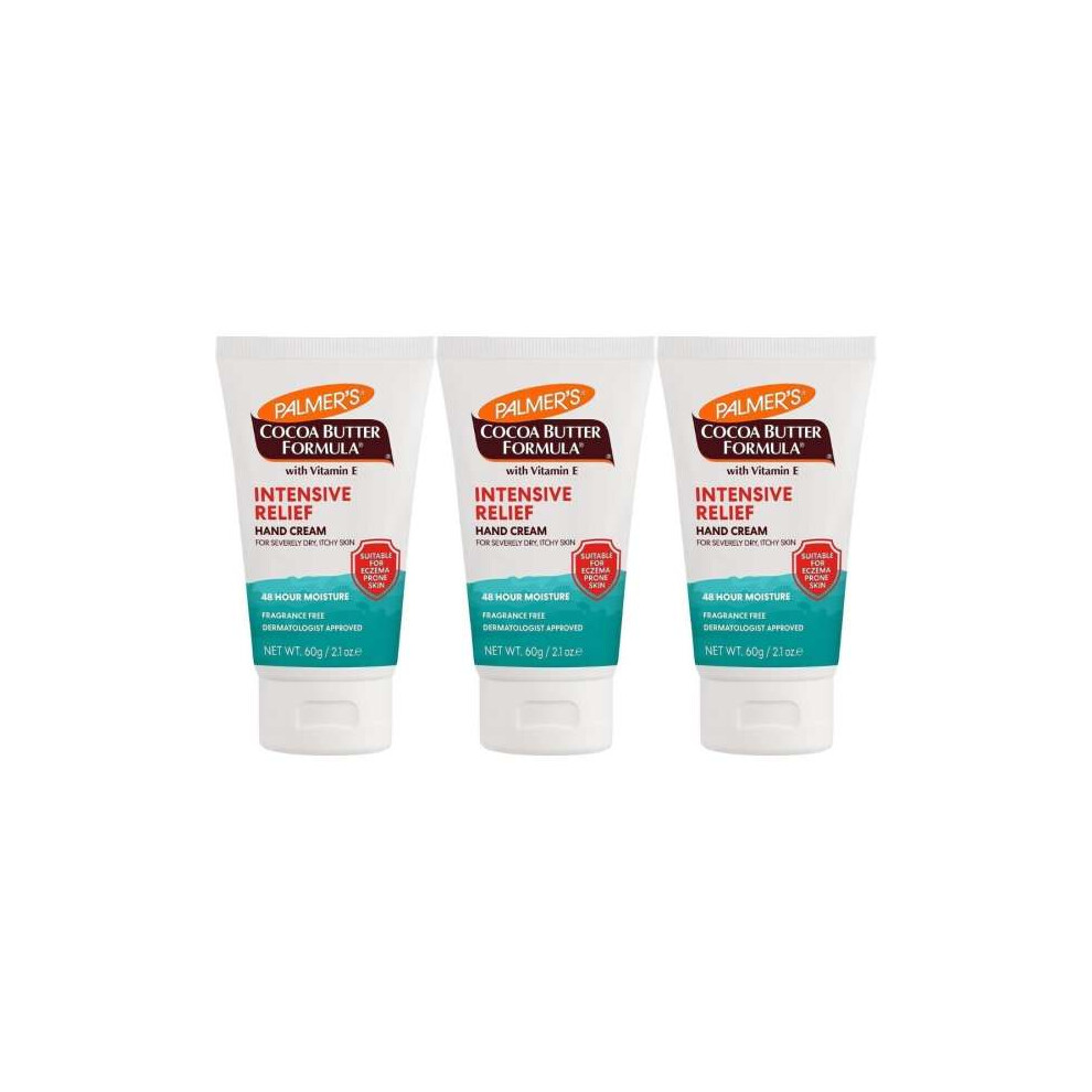 Palmer's Hand Cream Intensive Relief Cocoa Butter with Vitamin E 60g - Pack of 3