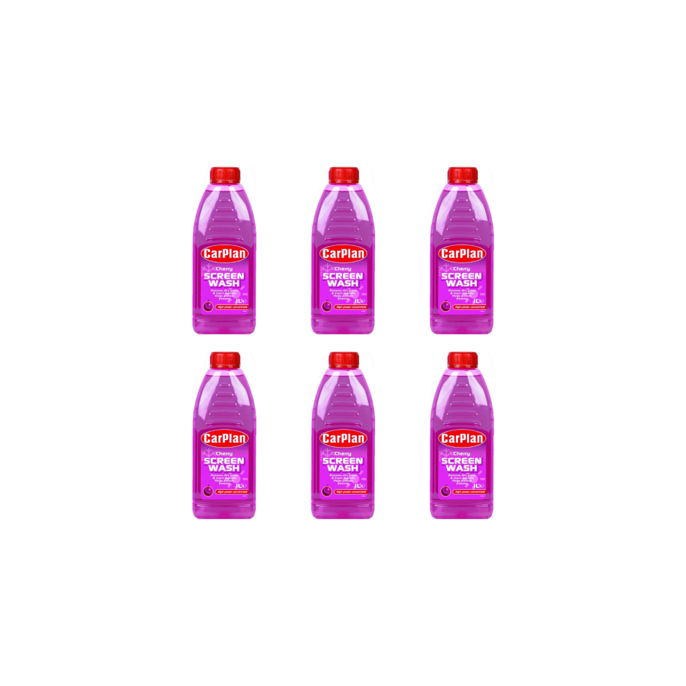 CarPlan Cherry Screen Wash High Power Concentrated 1L - Pack of 6