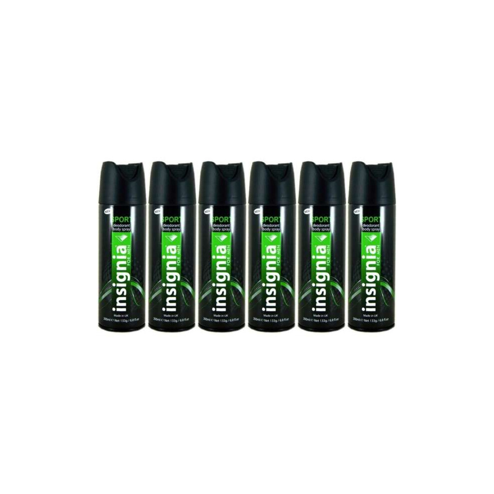 Insignia Deodorant Body Spray Sport For Men 200ML - Pack of 6