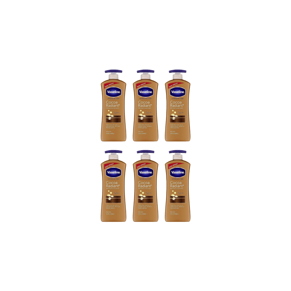 Vaseline Intensive Care Cocoa Radiant With Cocoa Butter Body Lotion 600ml - Pack of 6