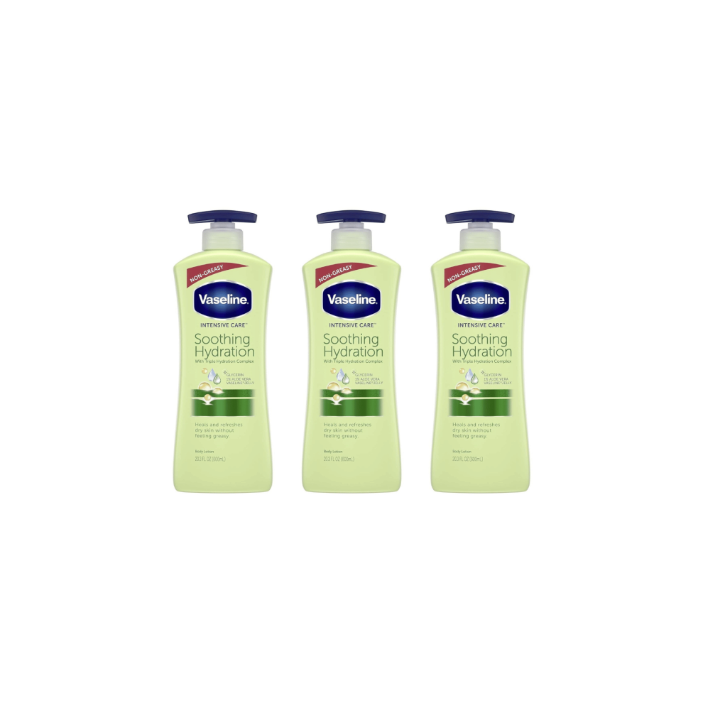 Vaseline Intensive Care Aloe Soothe Soothing Hydration Body Lotion 600ml - Pack of 3